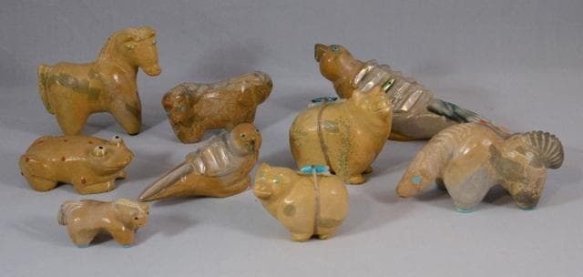Fetiches de pedra Zuni