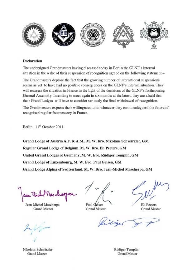 Crise Na Maçonaria “Regular” européia